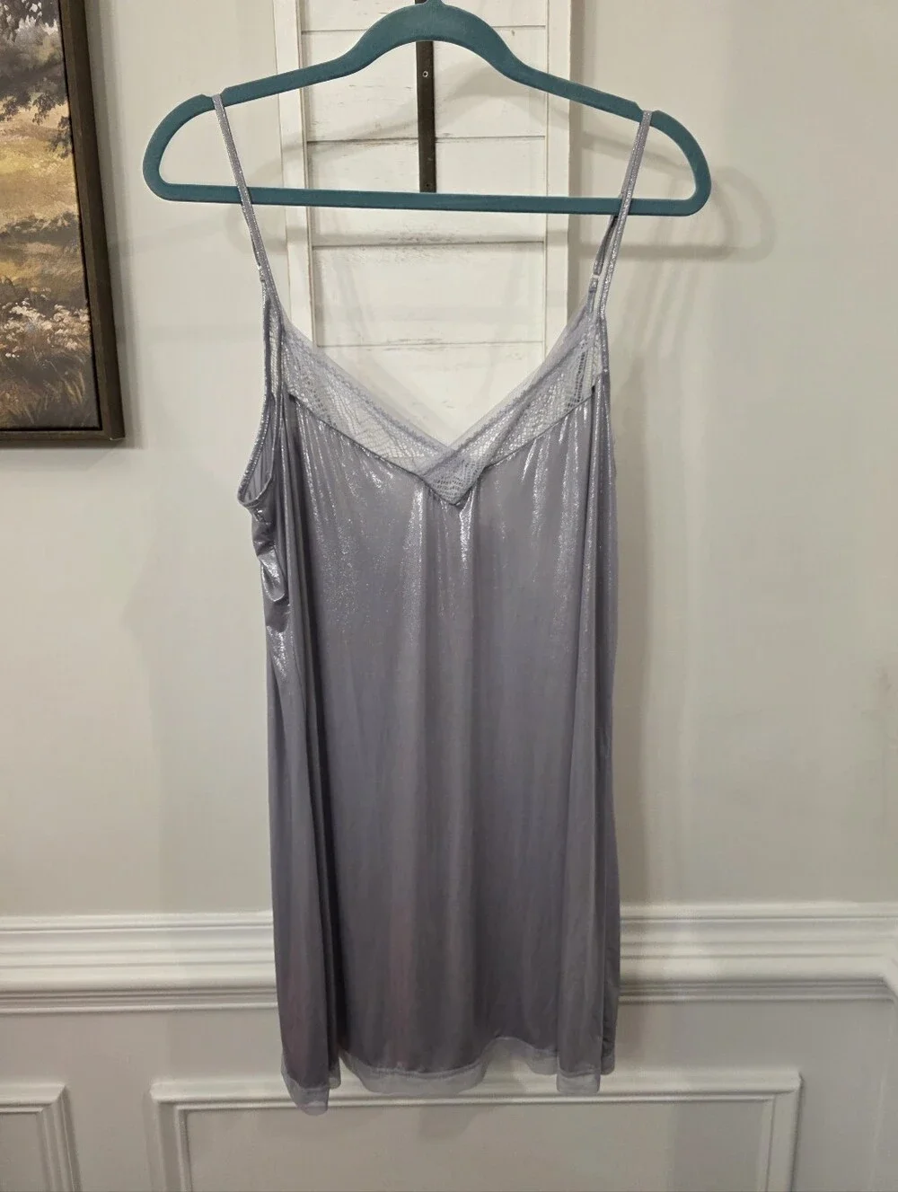 Victoria's Secret Silver Shimmer Lingerie Size Large